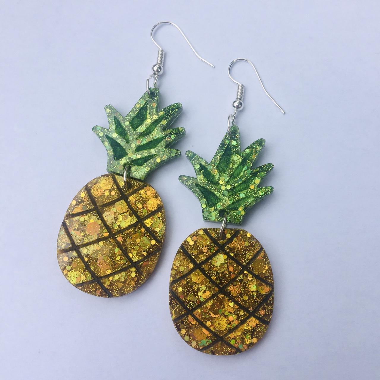 Big pineapple earrings sale